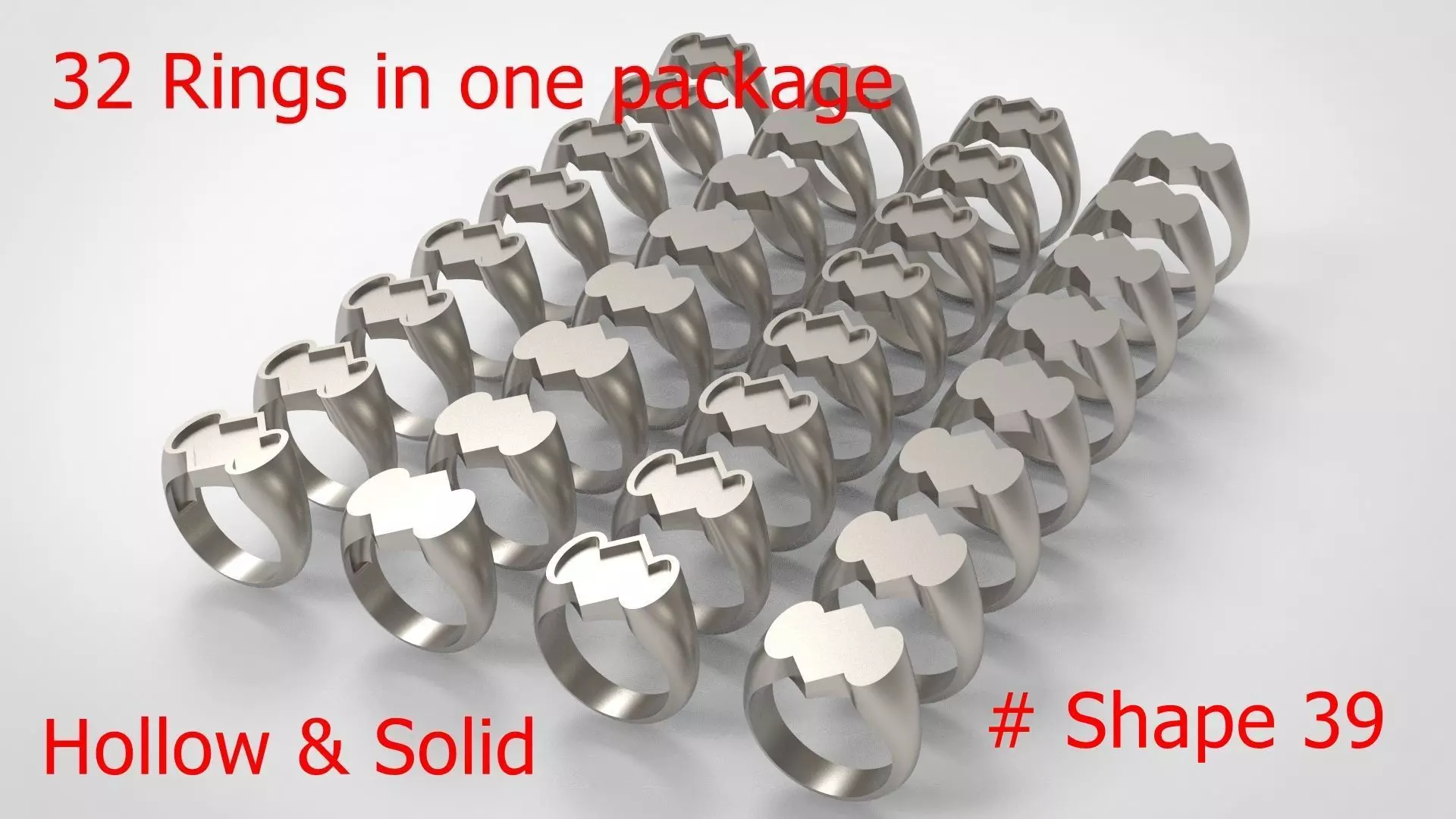 Signet Men Ring Pack No 39 3D print model