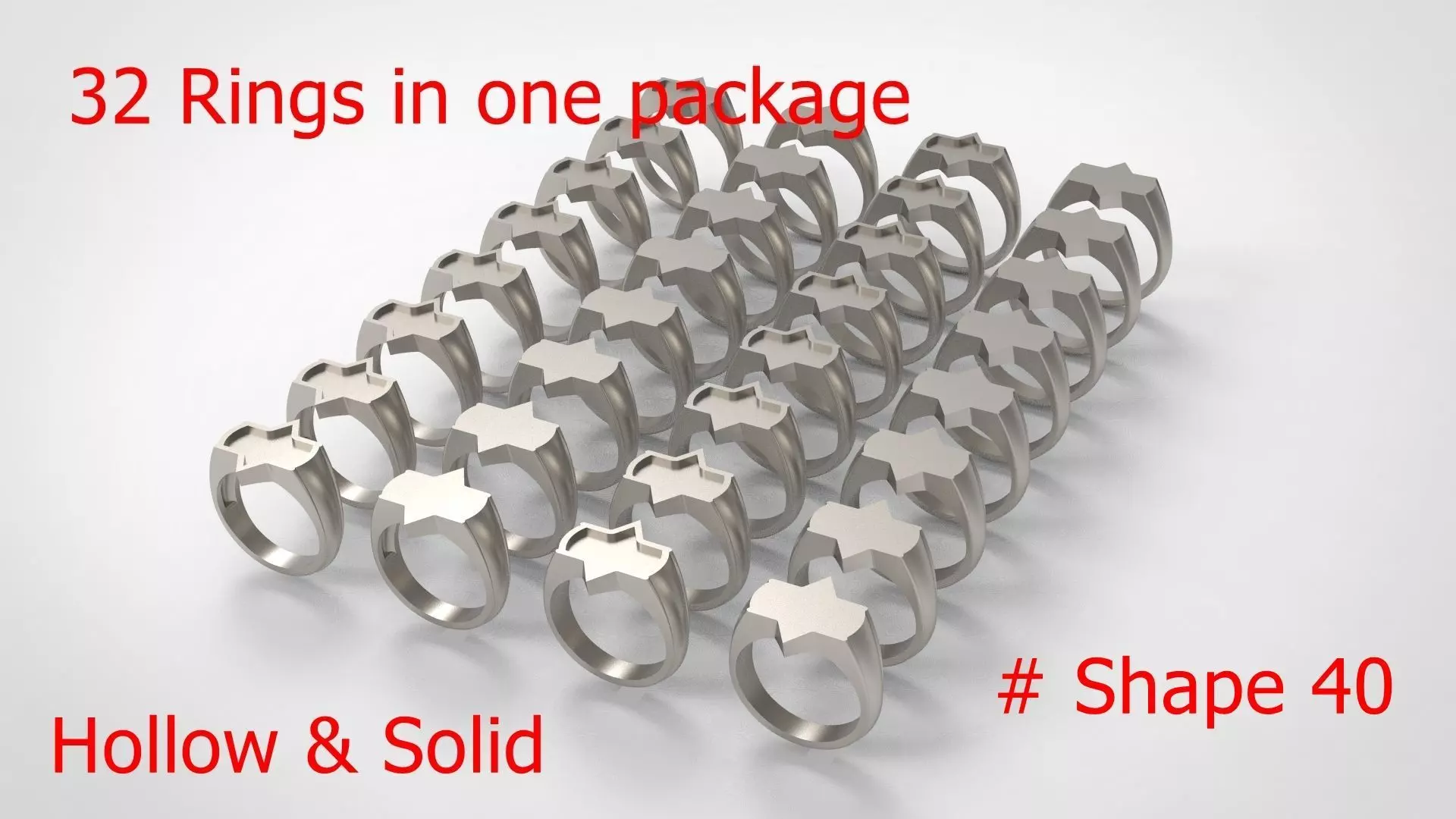 Signet Men Ring Pack No 40 3D print model