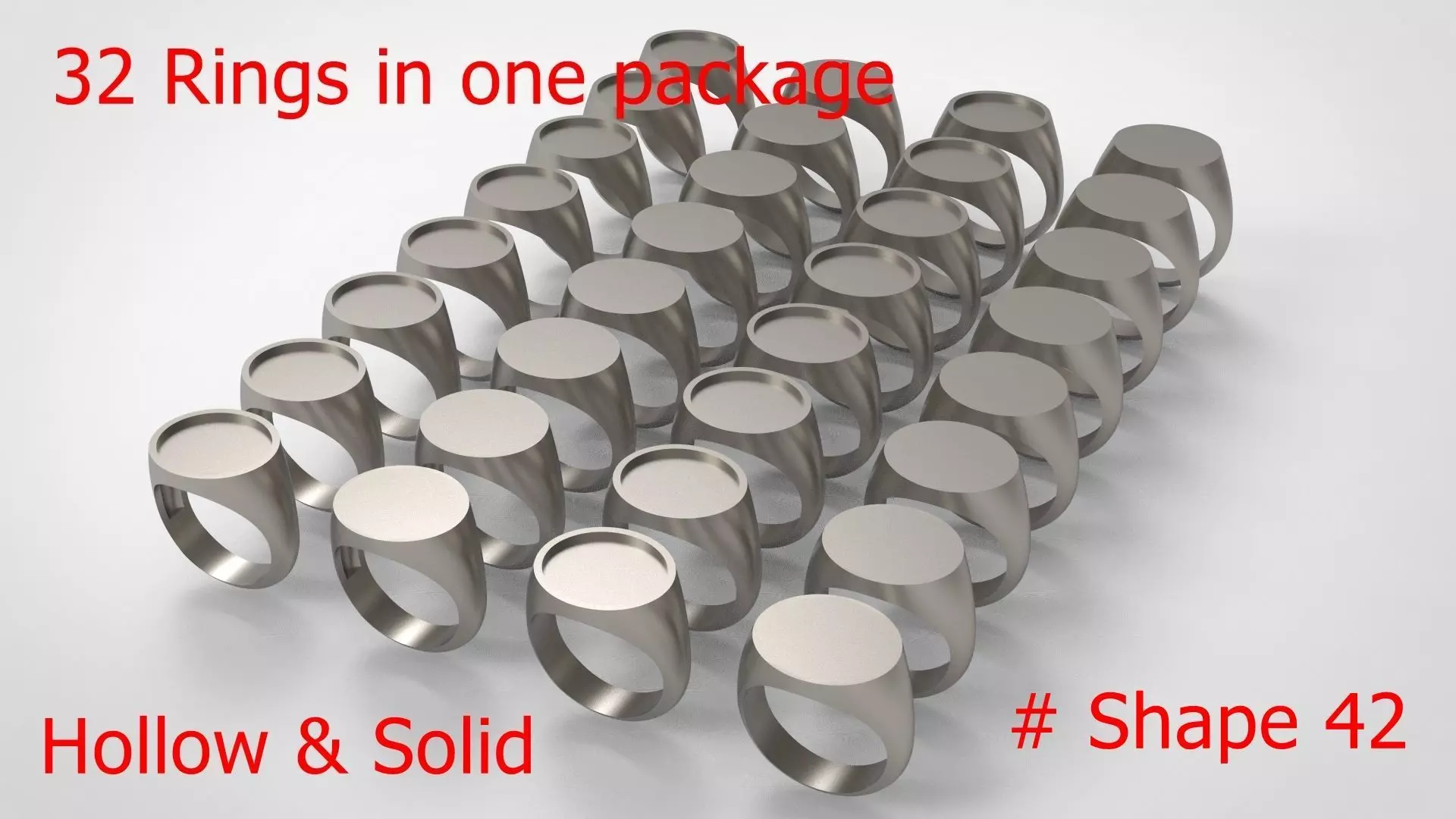 Signet Men Ring Pack No 42 3D print model