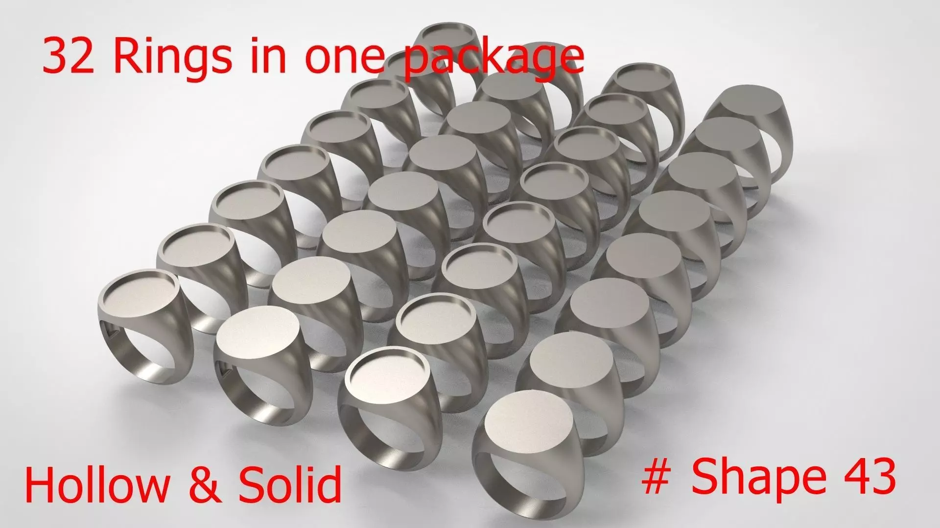 Signet Men Ring Pack No 43 3D print model