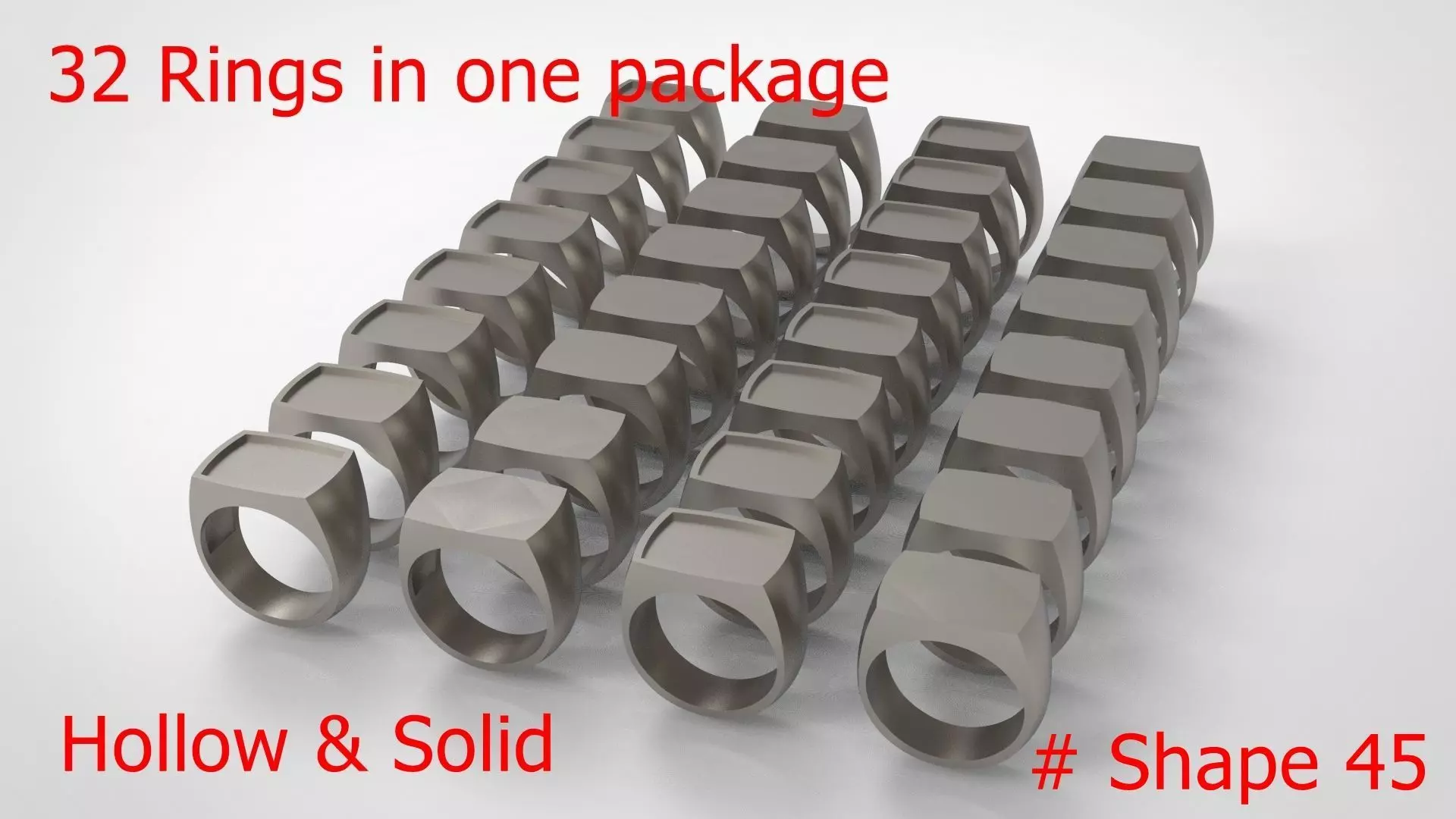 Signet Men Ring Pack No 45 3D print model