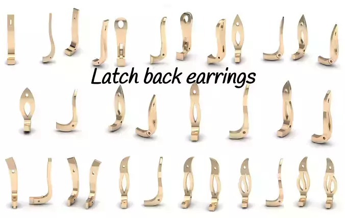 Latch back earrings 3D print model