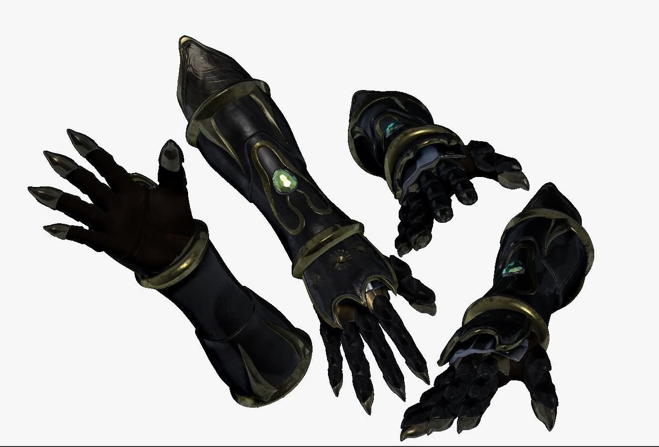 Fore Arm Gloves Armor Set Sculpt 3D model_5