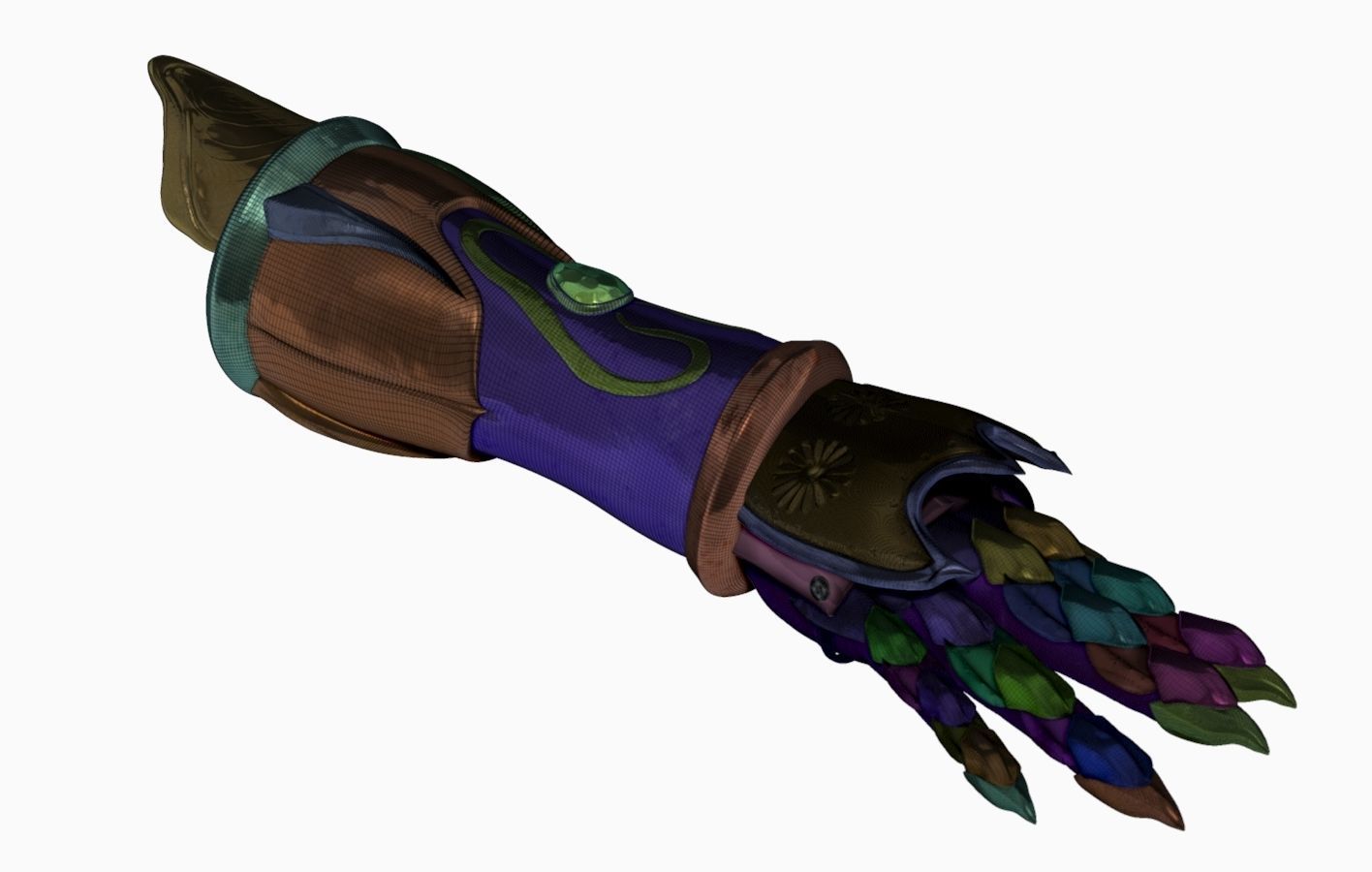 Fore Arm Gloves Armor Set Sculpt 3D model_3