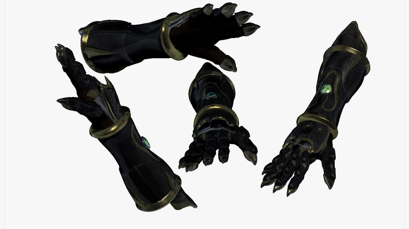 Fore Arm Gloves Armor Set Sculpt 3D model_1