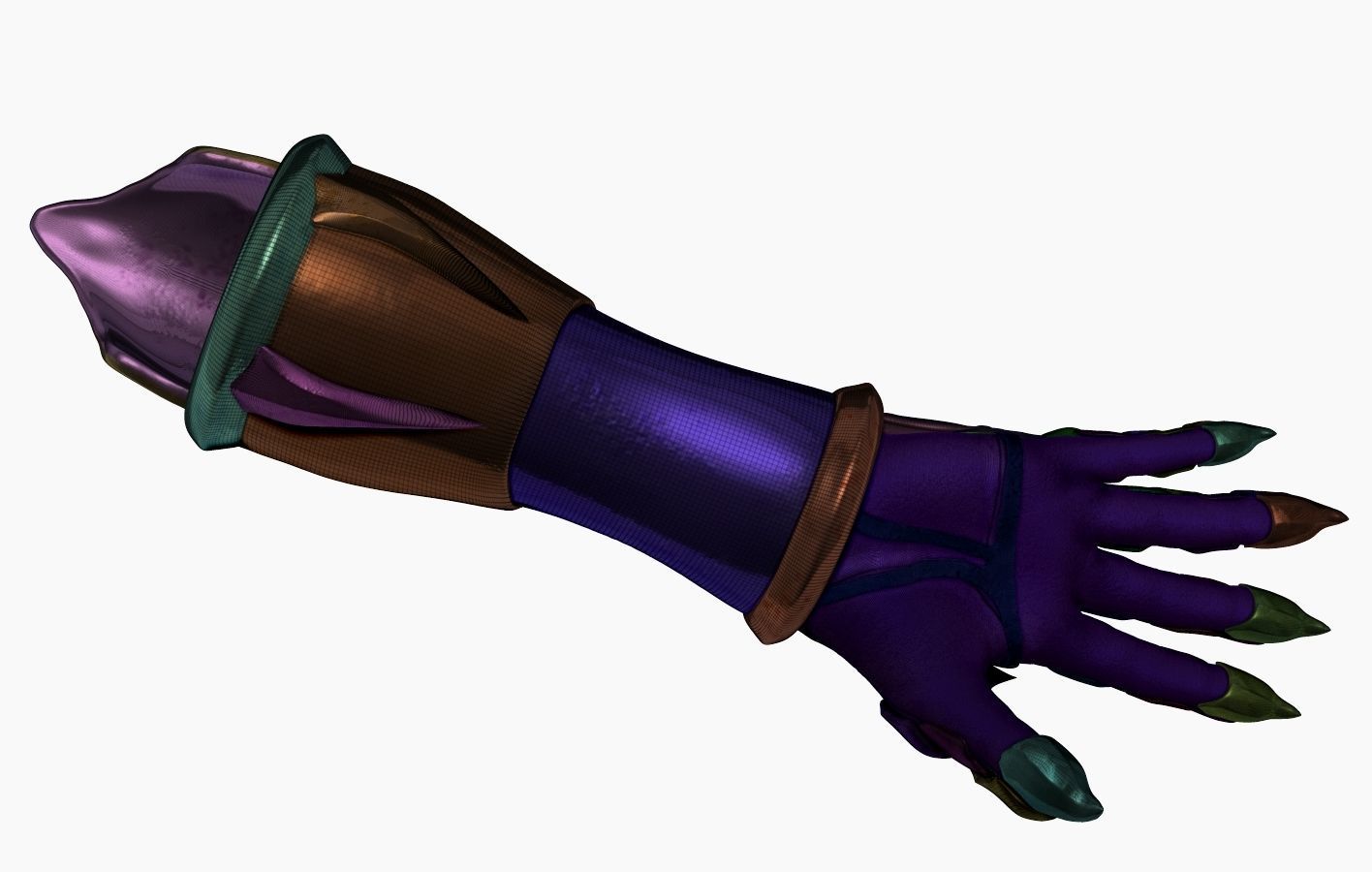 Fore Arm Gloves Armor Set Sculpt 3D model_12