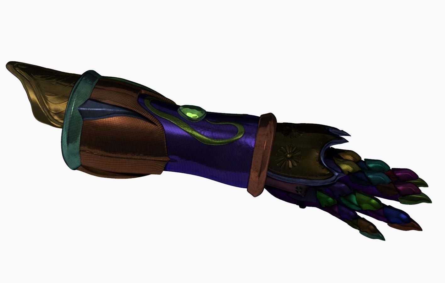 Fore Arm Gloves Armor Set Sculpt 3D model_10