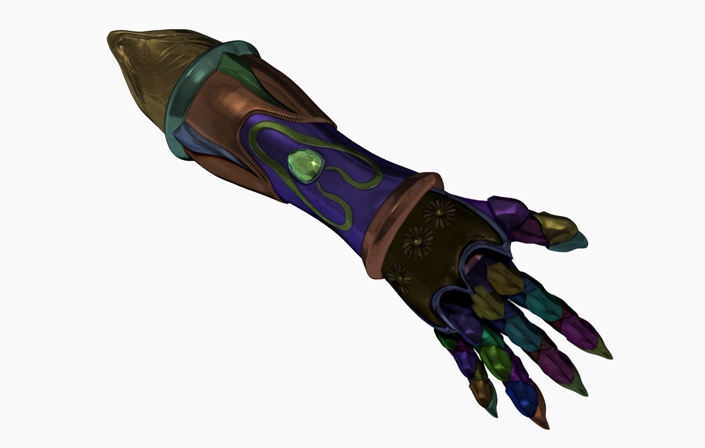 Fore Arm Gloves Armor Set Sculpt 3D model_7