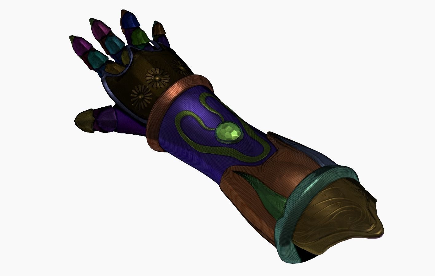 Fore Arm Gloves Armor Set Sculpt 3D model_13
