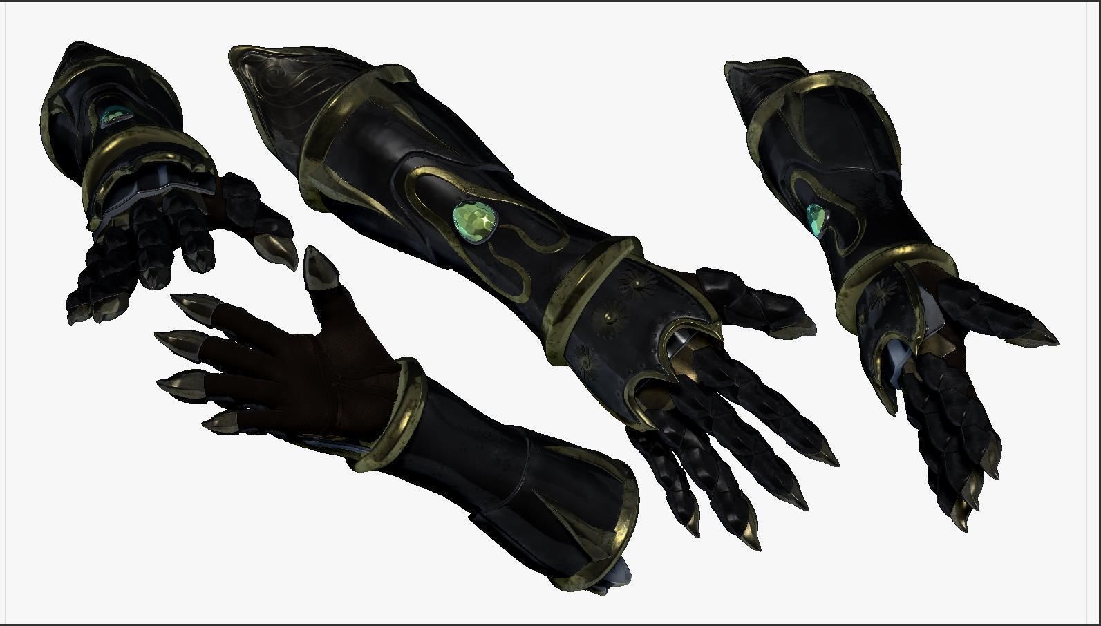 Fore Arm Gloves Armor Set Sculpt 3D model_4