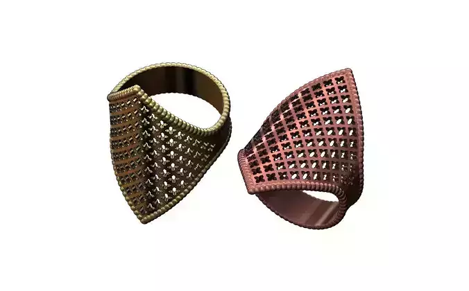 Moroccan beldi ring with moucharabieh motif 3D print model