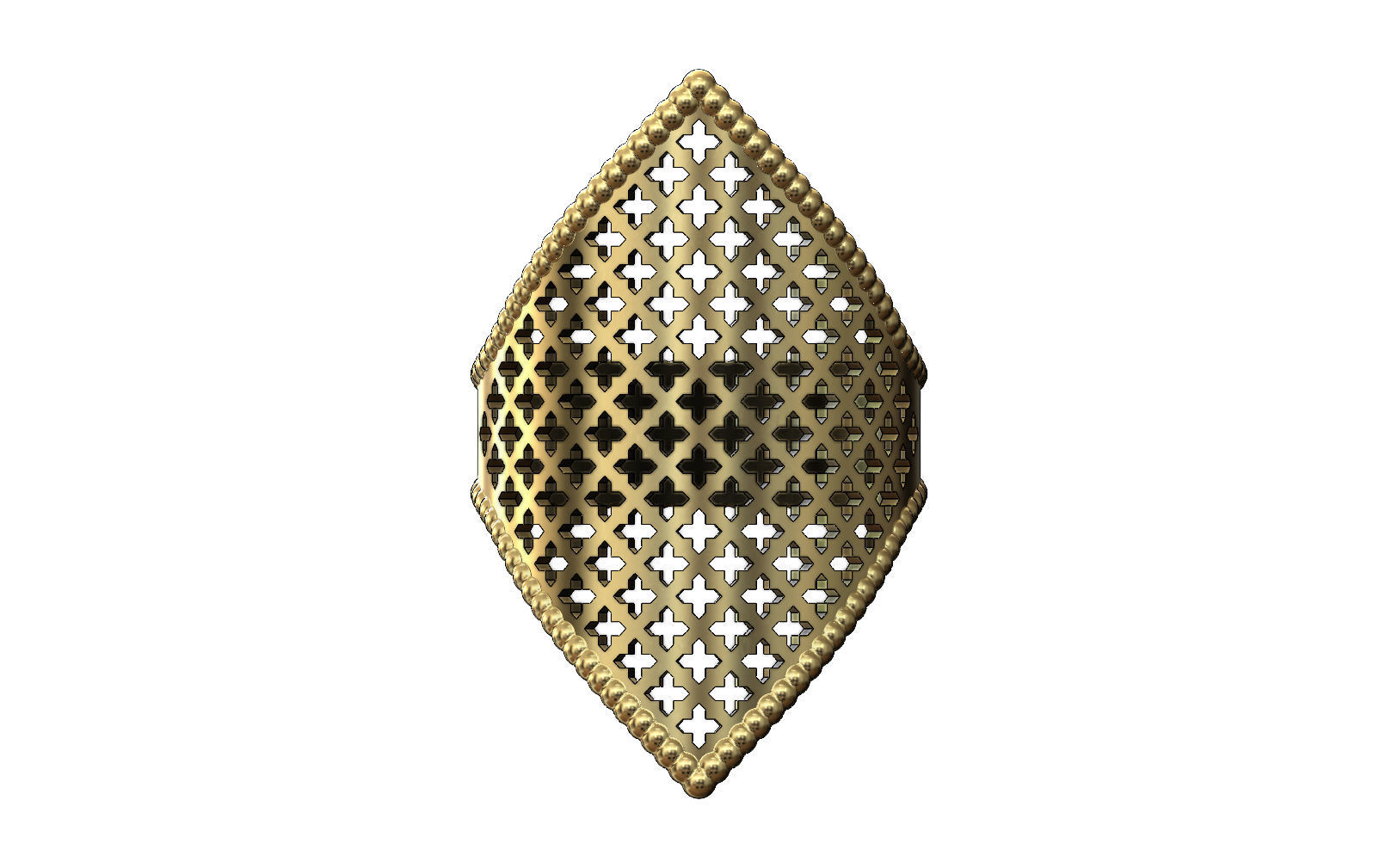 Moroccan beldi ring with moucharabieh motif 3D print model_2