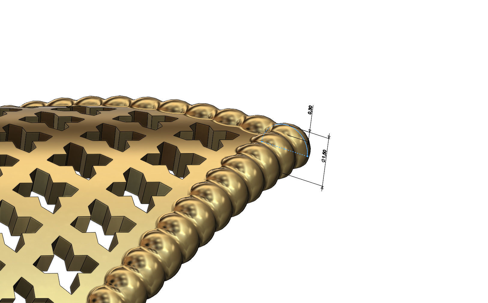 Moroccan beldi ring with moucharabieh motif 3D print model_8