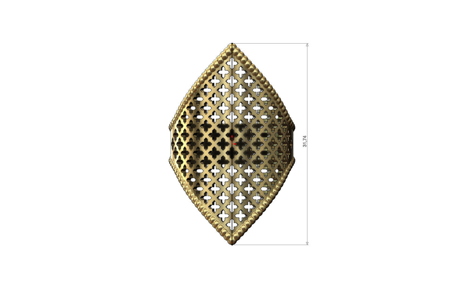 Moroccan beldi ring with moucharabieh motif 3D print model_9