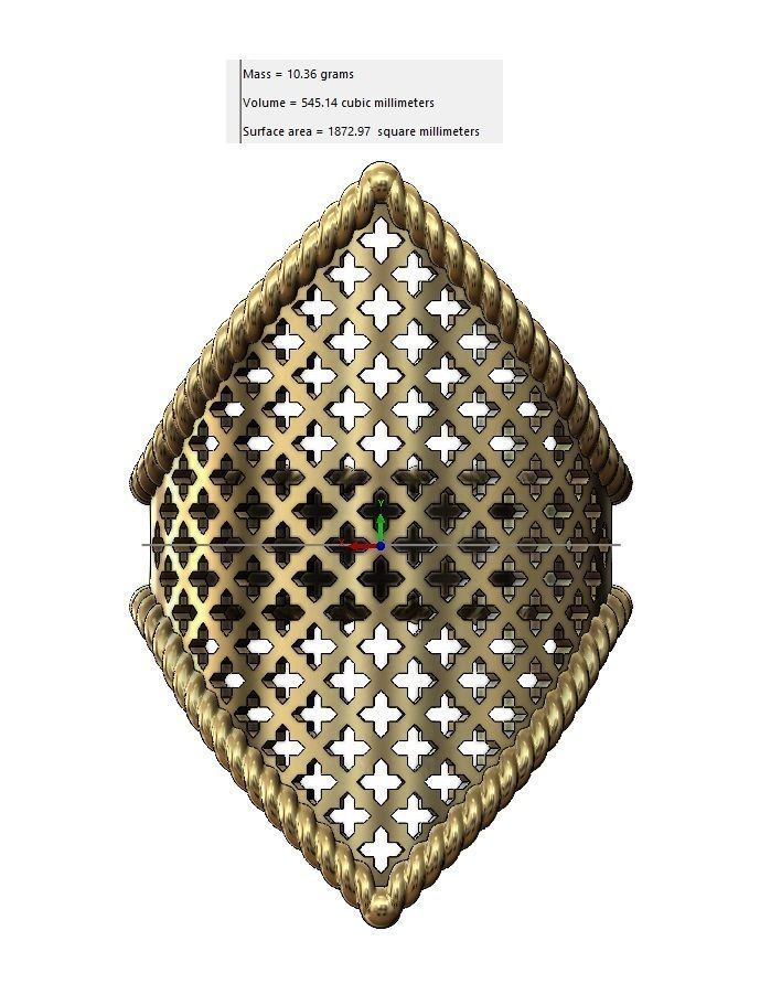 Moroccan beldi ring with moucharabieh pattern 3D print model_10