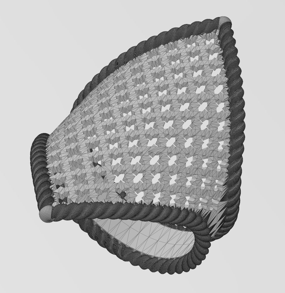 Moroccan beldi ring with moucharabieh pattern 3D print model_12