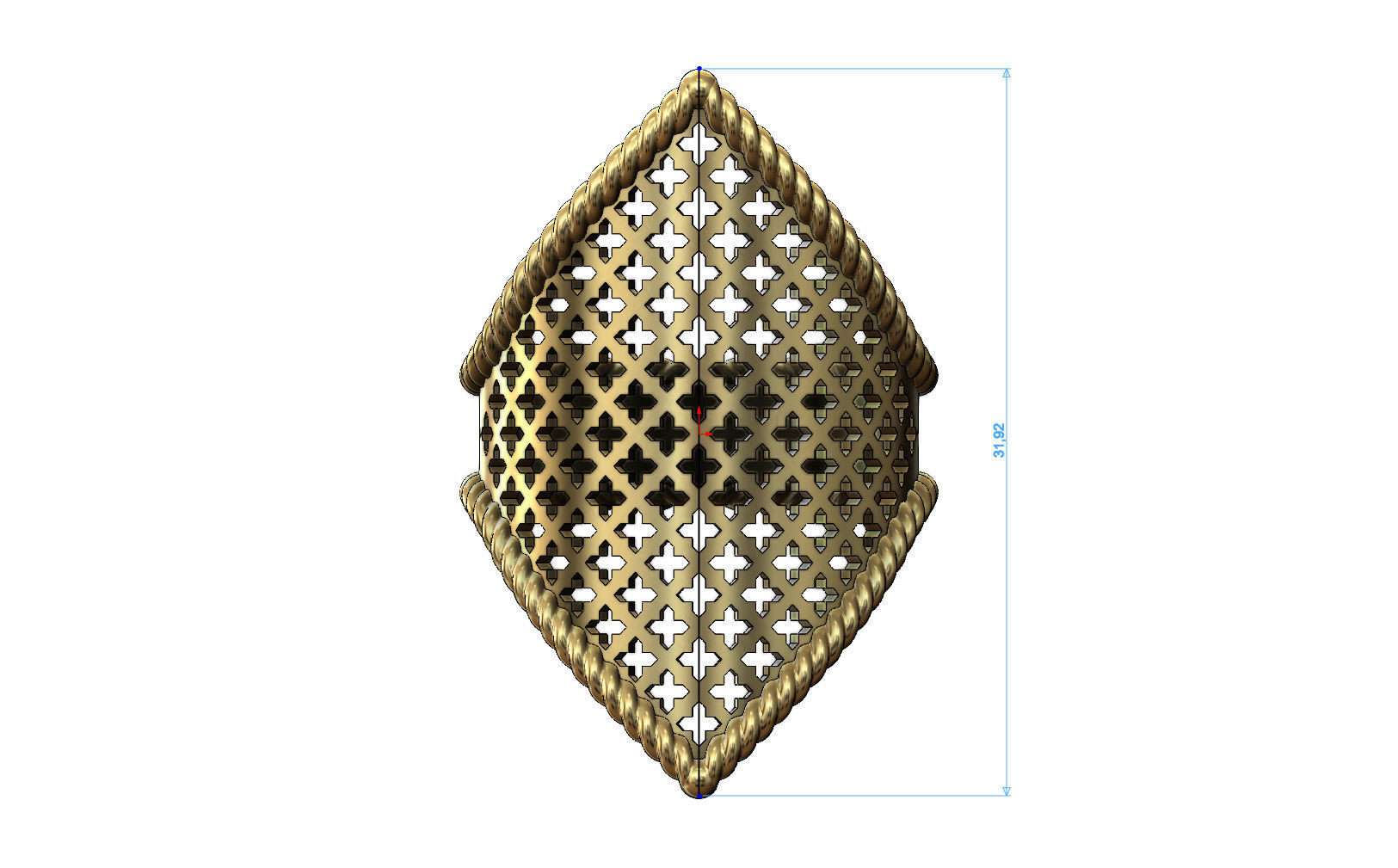 Moroccan beldi ring with moucharabieh pattern 3D print model_8