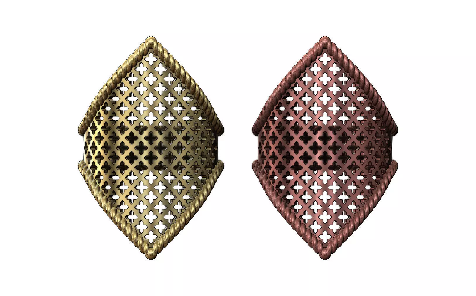 Moroccan beldi ring with moucharabieh pattern 3D print model_0