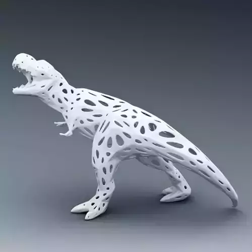 3D PRINTED MODEL T-REX-FISHER-NET-STANDING-POSE