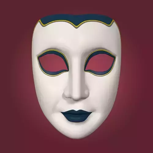 Mardi Gras Woman Mask Low-poly 3D model