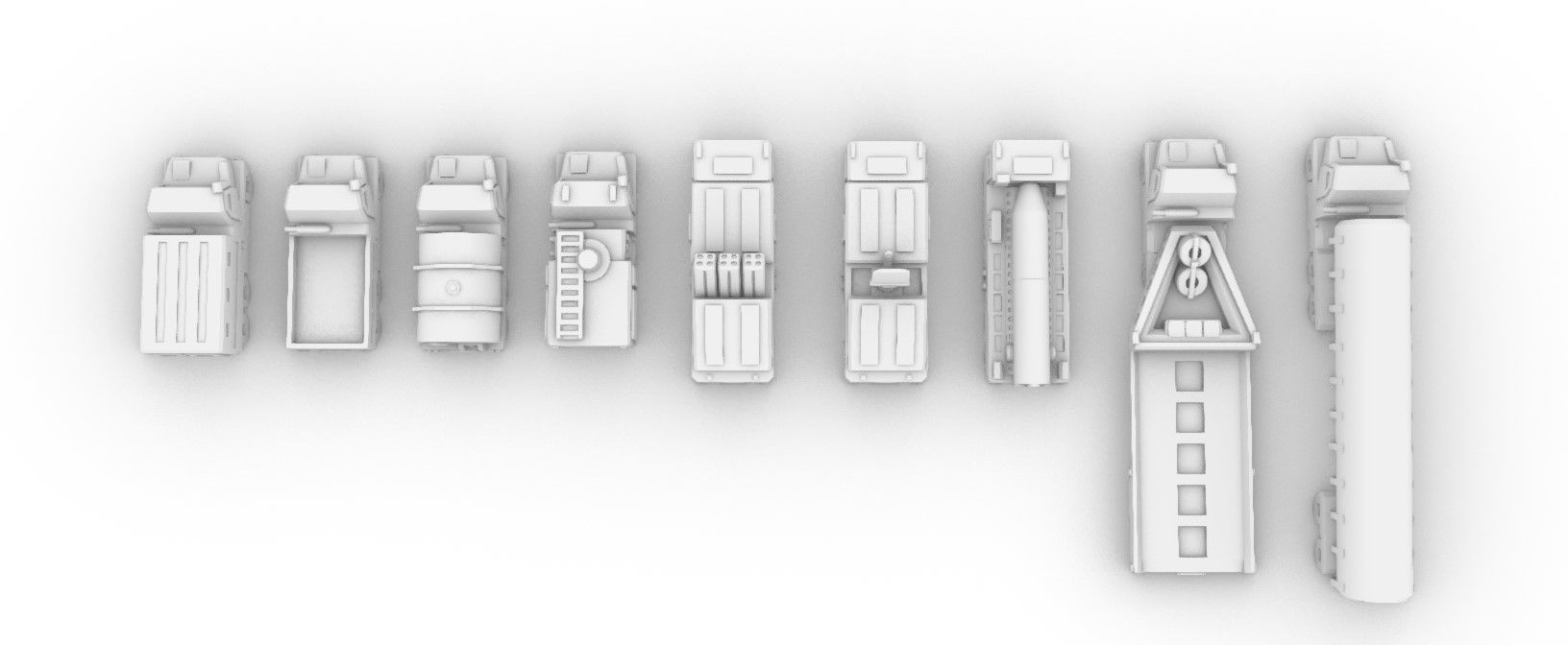 Miniature Trucks Pack 3D print model_2