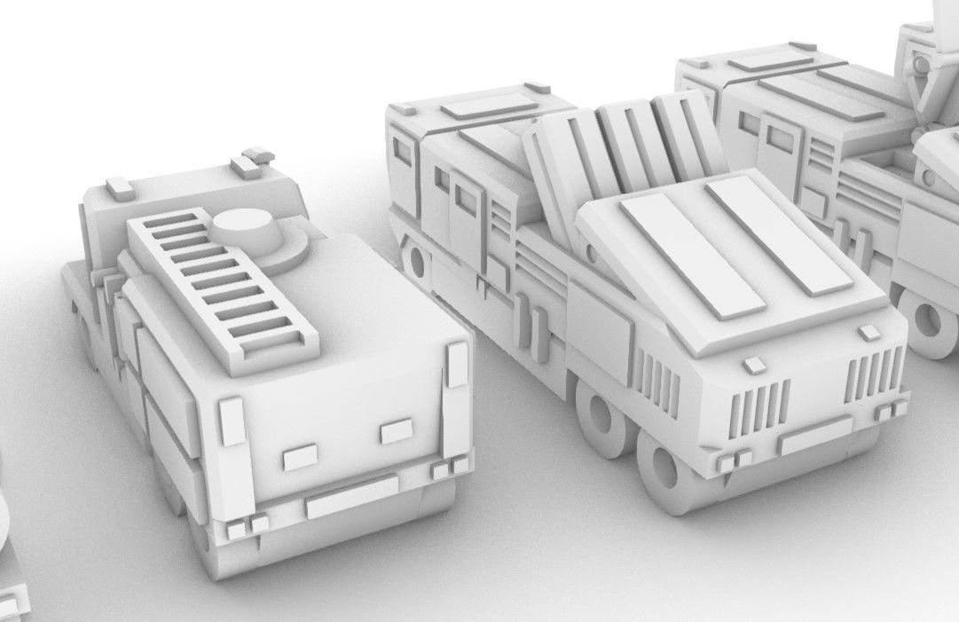 Miniature Trucks Pack 3D print model_14