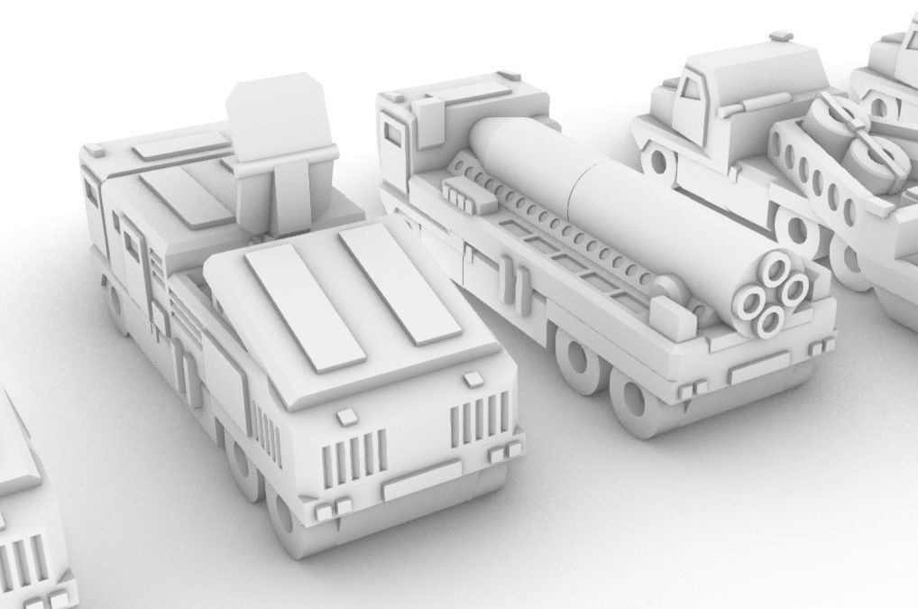 Miniature Trucks Pack 3D print model_13
