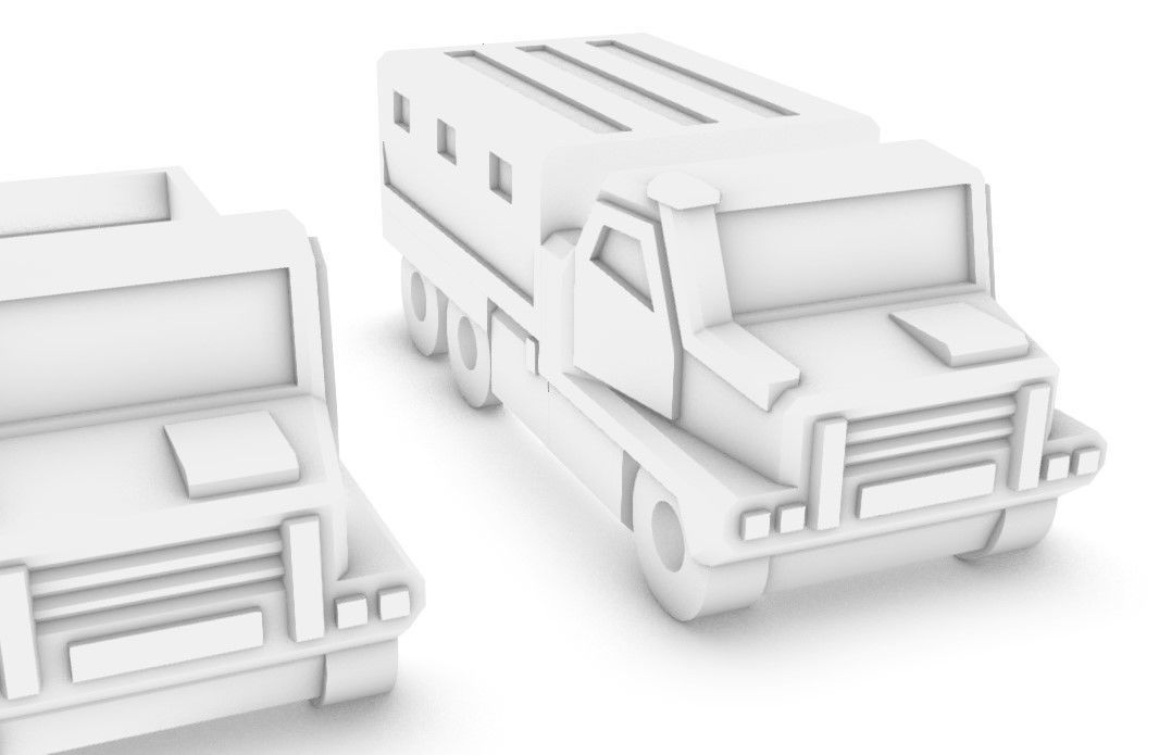 Miniature Trucks Pack 3D print model_11