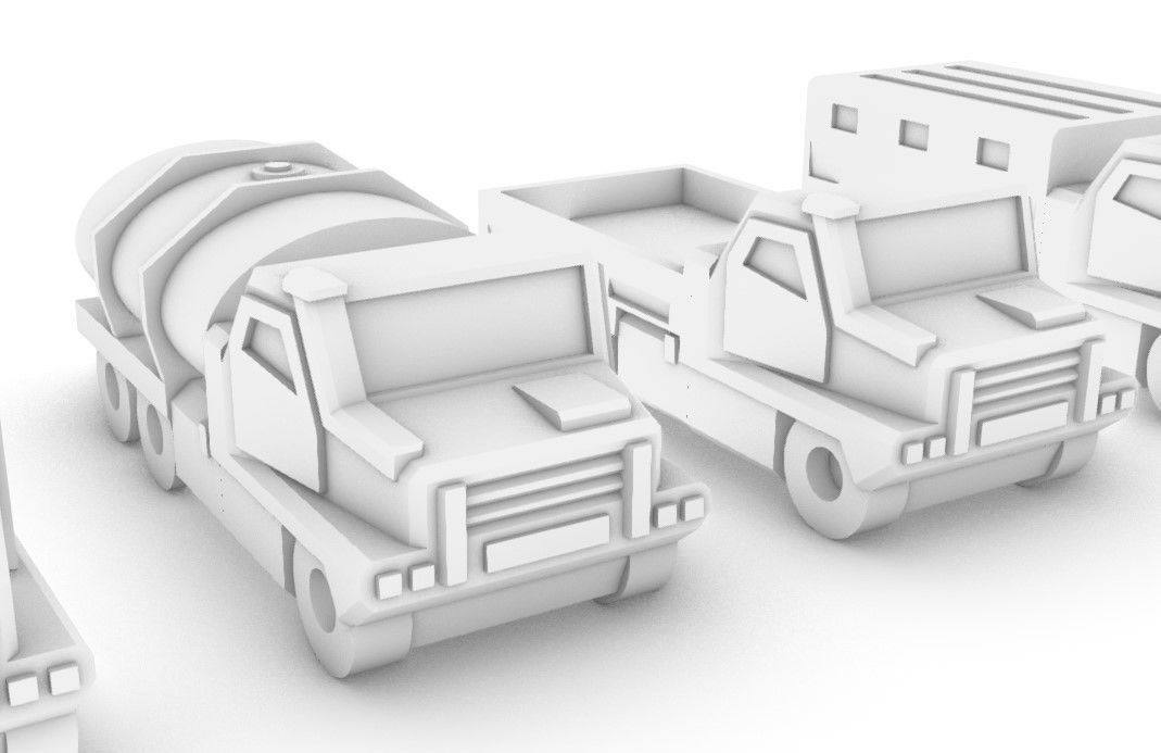 Miniature Trucks Pack 3D print model_10