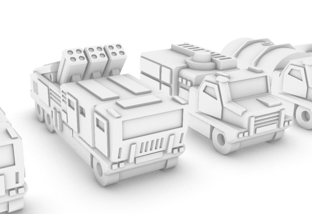 Miniature Trucks Pack 3D print model_9