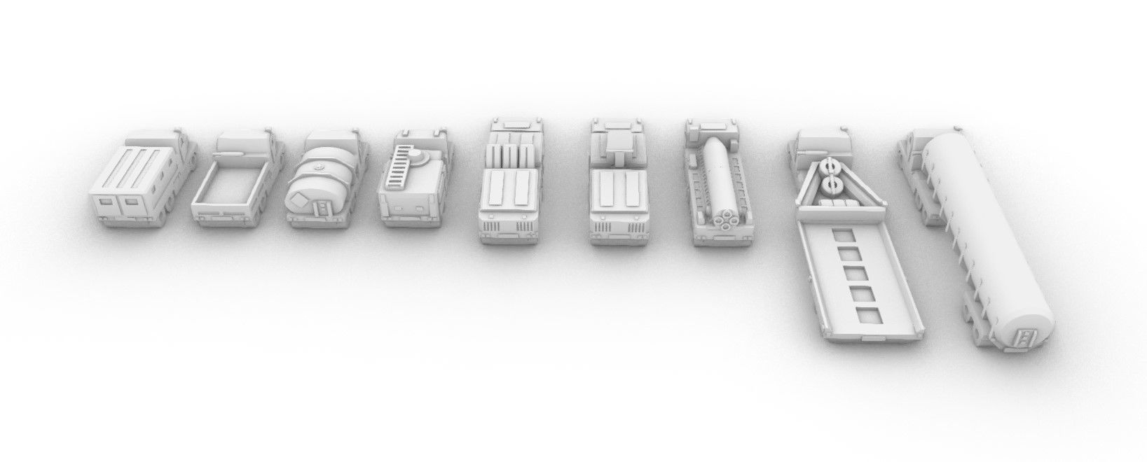 Miniature Trucks Pack 3D print model_19
