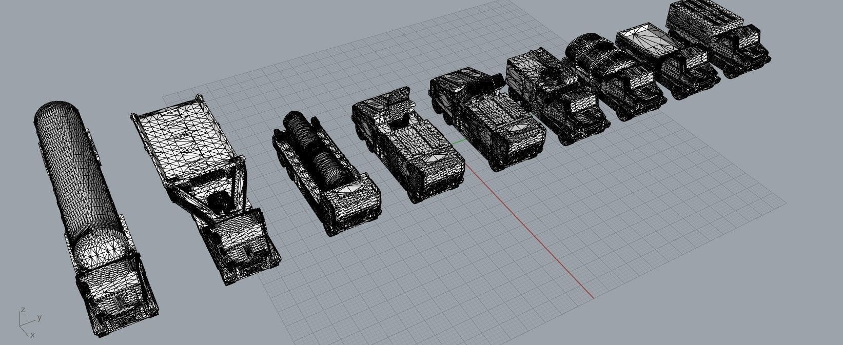 Miniature Trucks Pack 3D print model_4