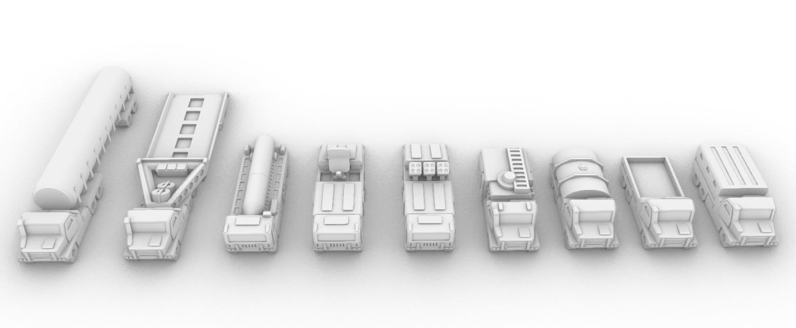 Miniature Trucks Pack 3D print model_18