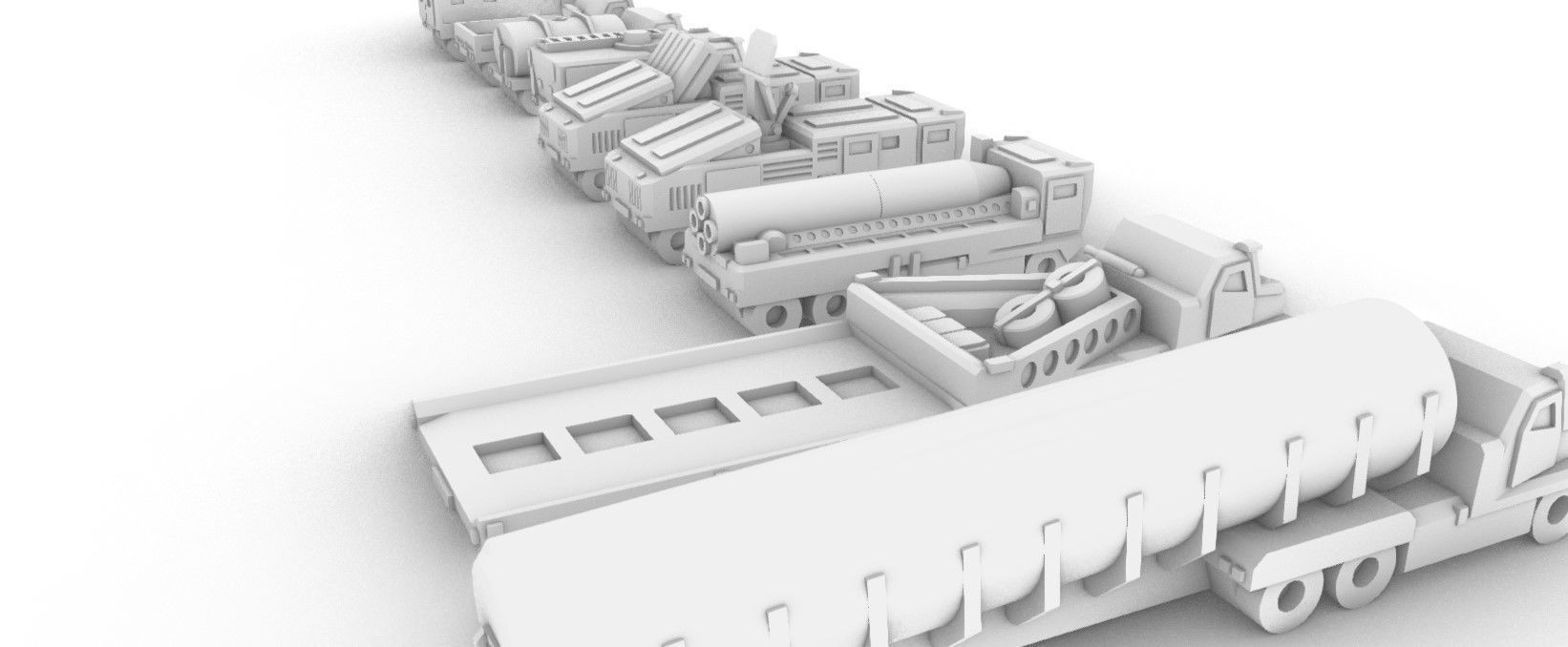 Miniature Trucks Pack 3D print model_21