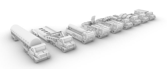 Miniature Trucks Pack 3D print model