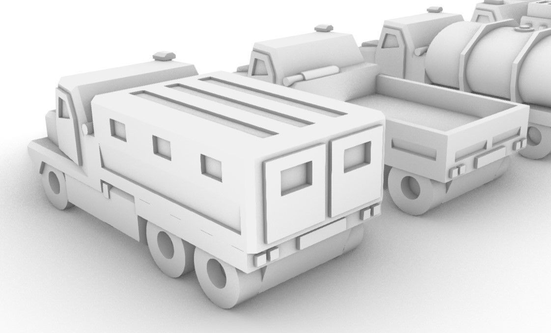 Miniature Trucks Pack 3D print model_7