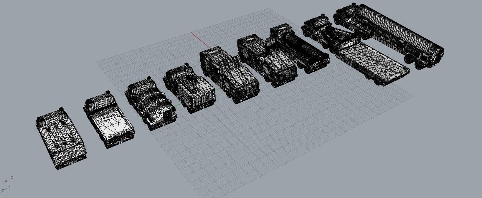 Miniature Trucks Pack 3D print model_3
