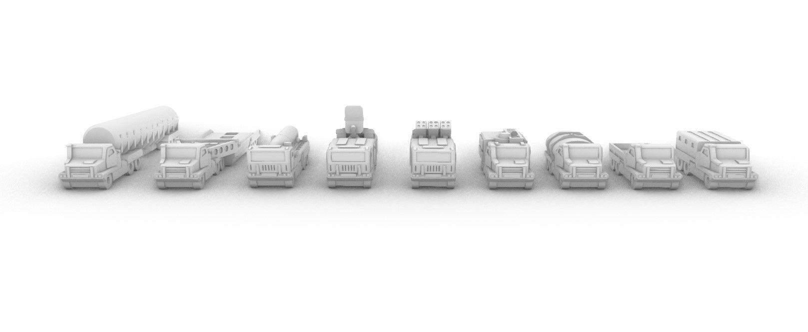 Miniature Trucks Pack 3D print model_22
