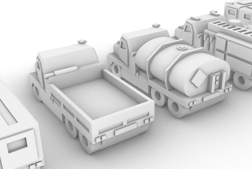 Miniature Trucks Pack 3D print model_15