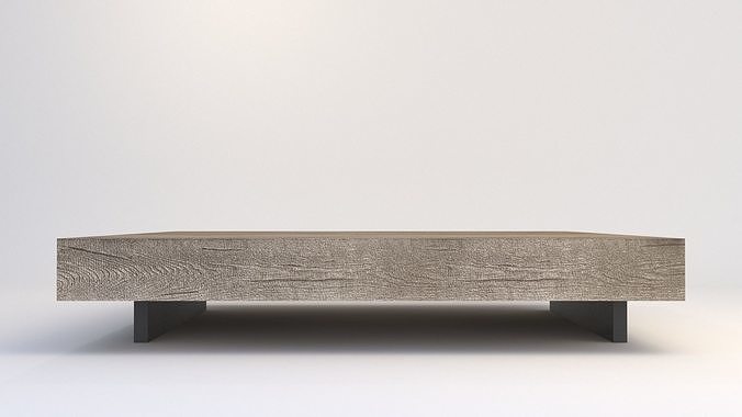 Restoration Hardware Aspen French Oak Metal Rail Coffee Table 3D model 3