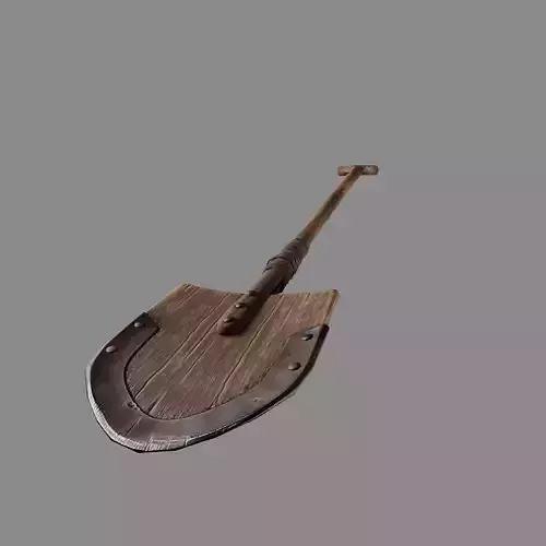 Medieval wooden shovel