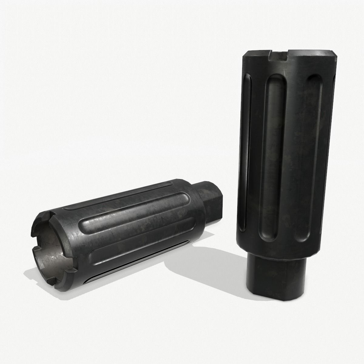 Muzzle Brake Pack Vol-2 Low-poly 3D model_4