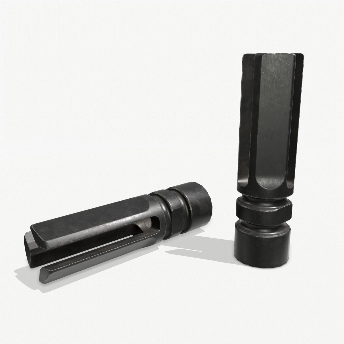 Muzzle Brake Pack Vol-2 Low-poly 3D model_2