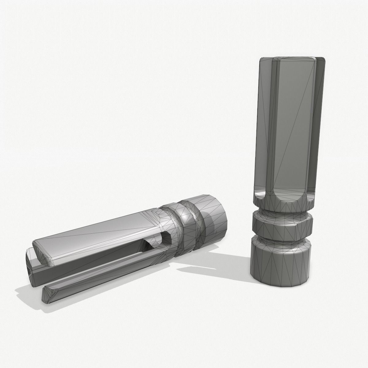 Muzzle Brake Pack Vol-2 Low-poly 3D model_3