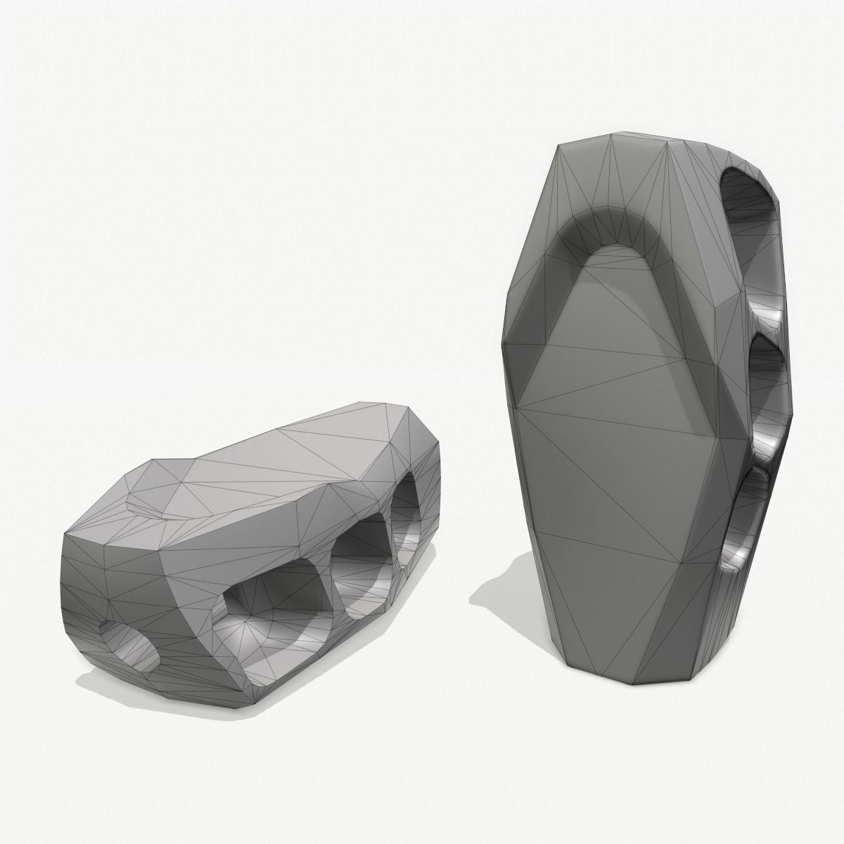 Muzzle Brake Pack Vol-2 Low-poly 3D model_7