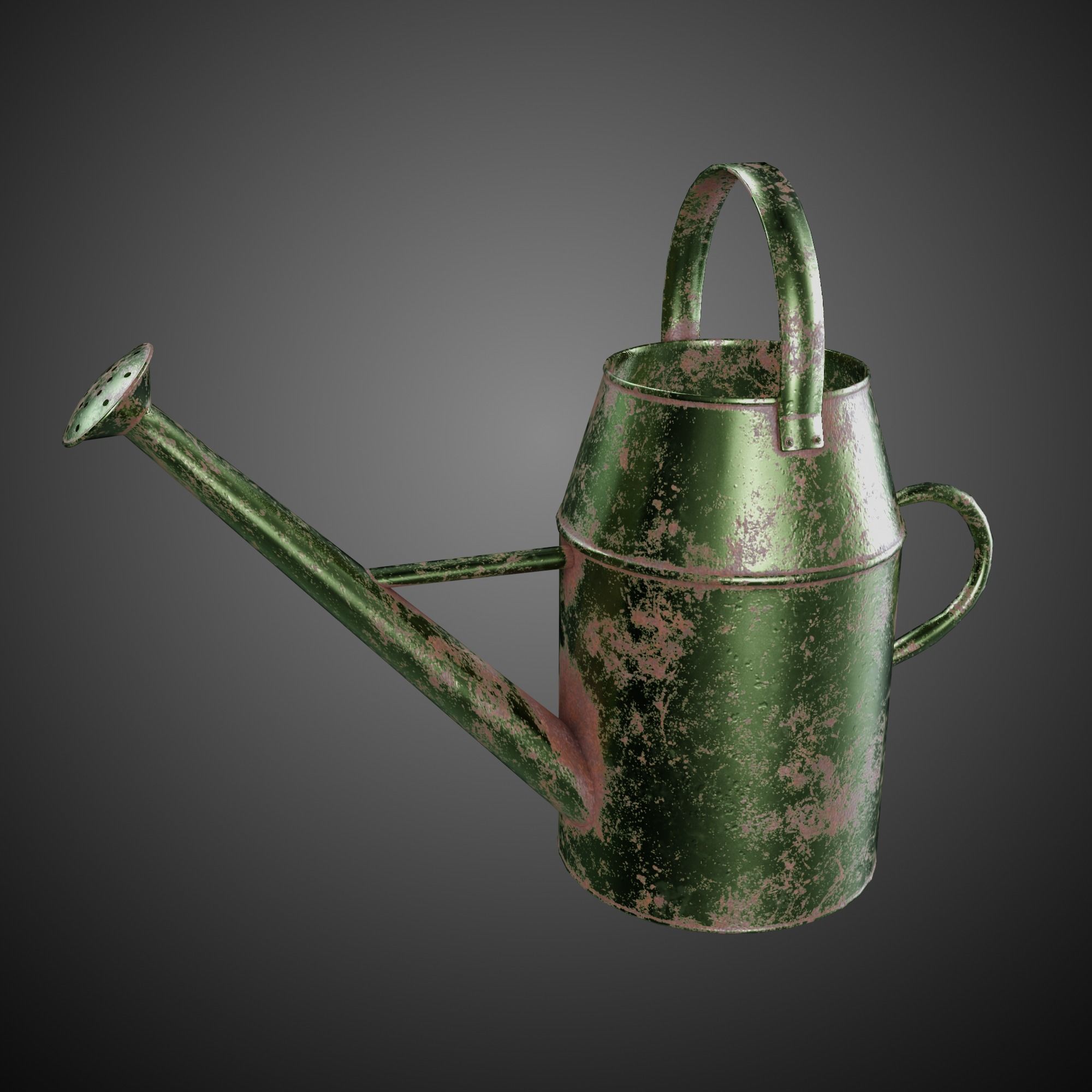 Watering Can Vintage Low-poly 3D model_6