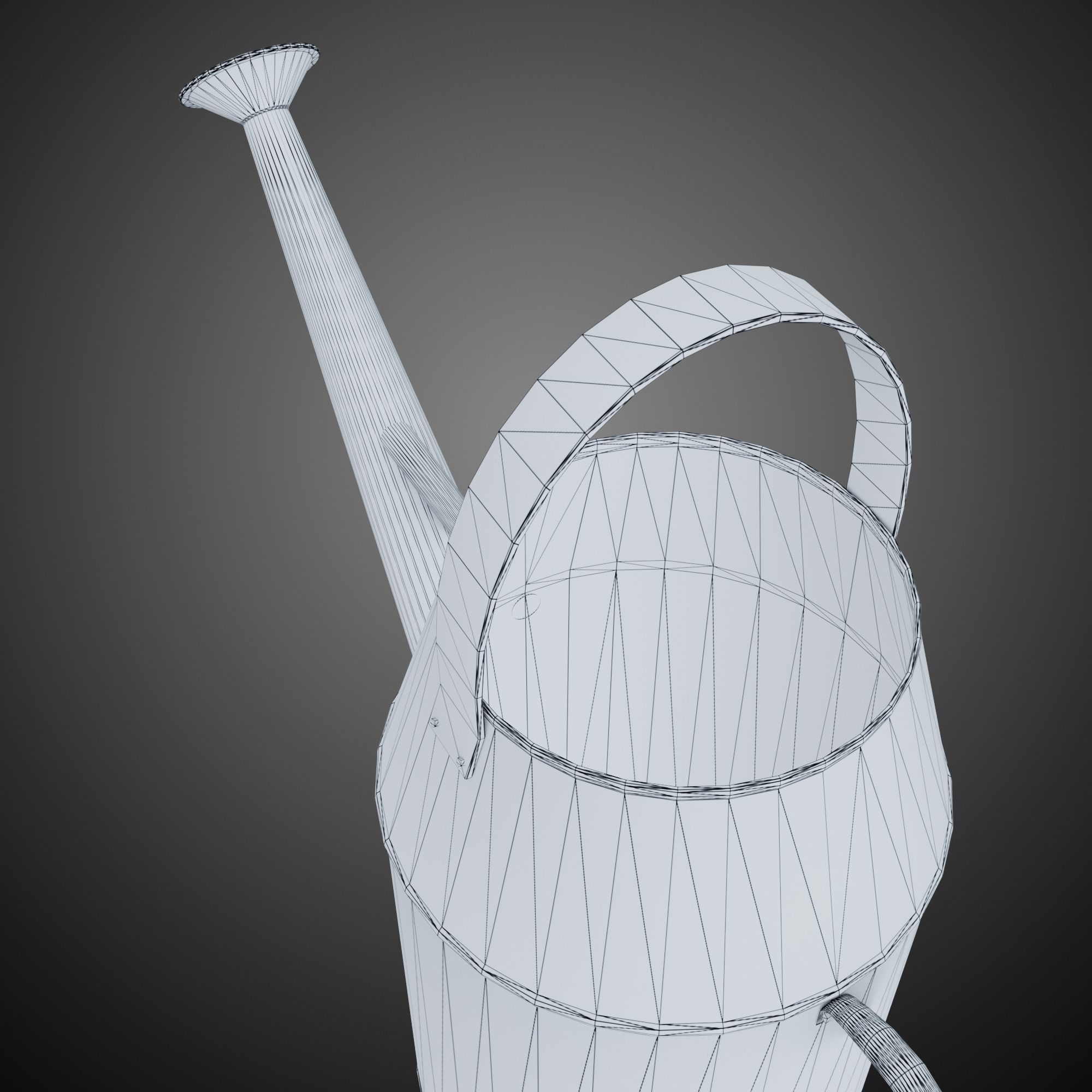 Watering Can Vintage Low-poly 3D model_17