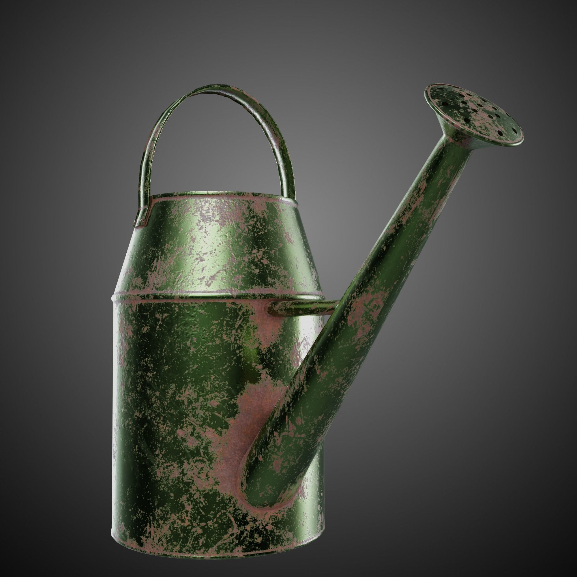 Watering Can Vintage Low-poly 3D model_14