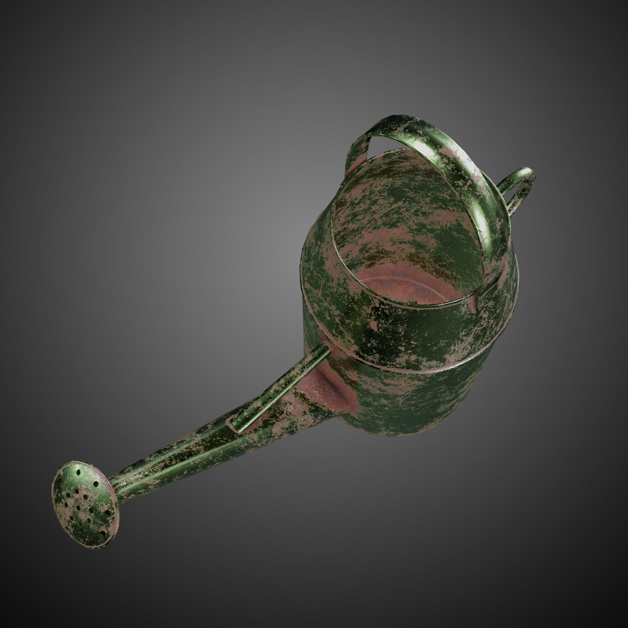 Watering Can Vintage Low-poly 3D model_11