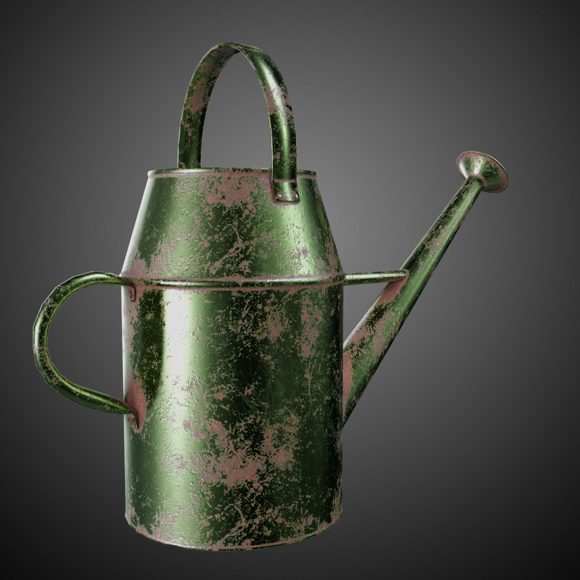 Watering Can Vintage Low-poly 3D model_9
